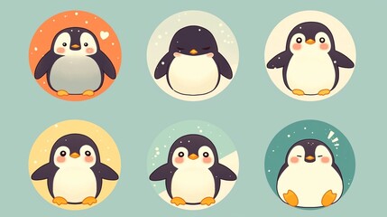 Obraz premium かわいいペンギンのアイコン1