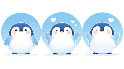 Naklejka premium かわいいペンギンのアイコン3