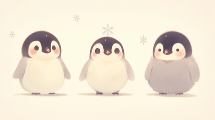 Fototapeta premium かわいいペンギンのアイコン2