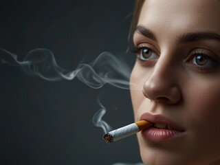 Obraz premium An image that informs to refrain from smoking.with copy space