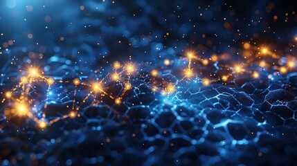 Fototapeta premium Abstract Network Connection with Glowing Lights