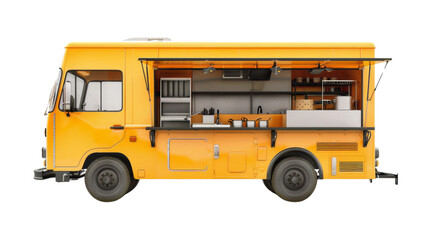 Food truck on white background