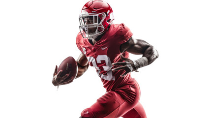 Rugby player, american football player on white background