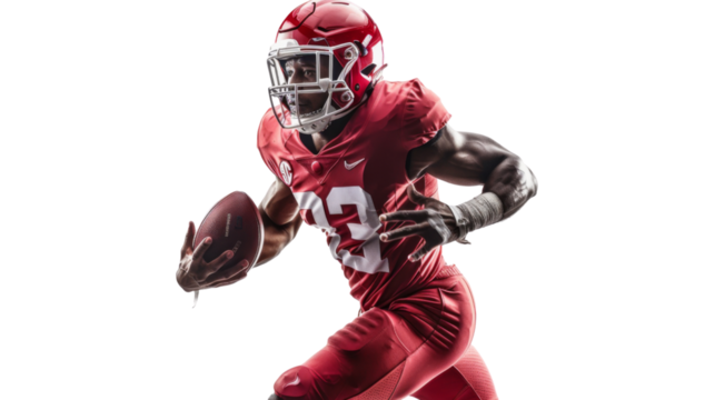 Rugby player, american football player on white background - Powered by Adobe