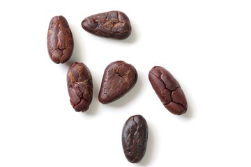 Obraz premium Cocoa beans on white 