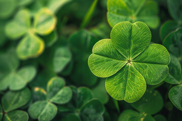Clover leaf, a symbol of good luck.