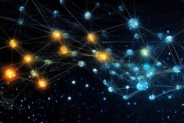 Obraz premium Futuristic design of an android head, with visible wires, connections, and nodes. The cybernetic elements are meticulously integrated, portraying a technological marvel and the convergence of human an