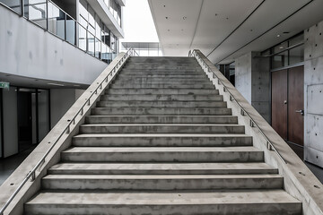 Fototapeta premium Long stair concrete in office building