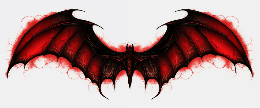 Hand drawn cartoon devil wings illustration
