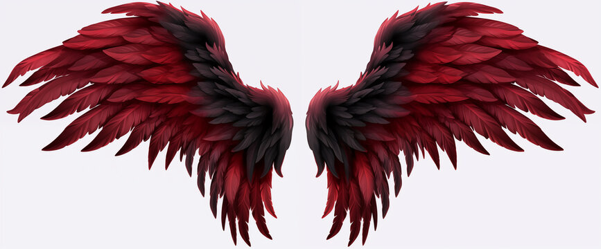 Hand drawn cartoon devil wings illustration
