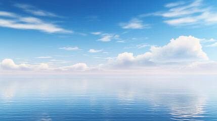 Obraz premium Vast Expanse of Calm Sea Under Clear Sky