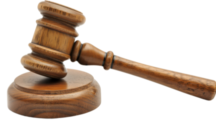 Judge gavel on white background