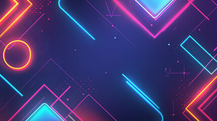 Fototapeta premium A colorful background with neon shapes and lines