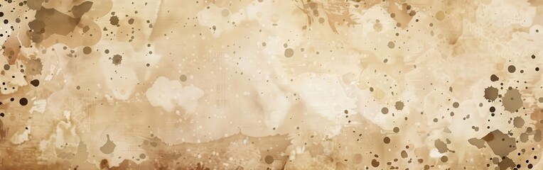 Abstract Beige And Brown Watercolor Splashes Background