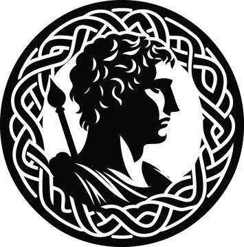recommend clip art: caesar in silhouete with celtic knot pattern illustration