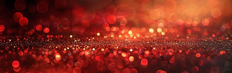 Abstract Red Glitter and Bokeh Lights Background