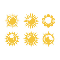 vector sun set silhouette in white background