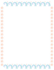 boho rainbow border frame watercolor