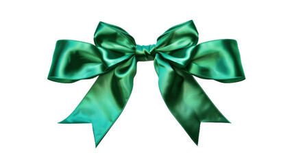 Decorative green bow isolated on transparent background PNG