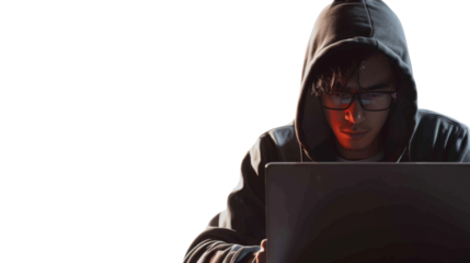 Hacker on white background 