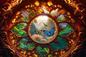 Fototapeta premium stained glass window