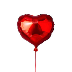 Heart Shaped Red Balloon Balloon for Valentines Day Wedding Celebration Mothers Day or Anniversary Isolated on transparent background PNG
