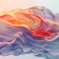 Obraz premium Abstract minimal waves, soft curves, wide canvas, cool hues for refreshing background