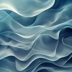 Abstract minimal waves, soft curves, wide canvas, cool hues for refreshing background