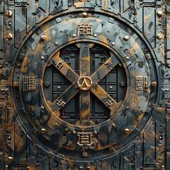 Fototapeta premium Detailed hkd symbol icon with futuristic design and metallic textures