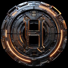 Naklejka premium Detailed hkd symbol icon with futuristic design and metallic textures