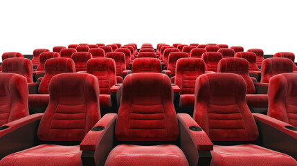 rows of red seats in cinema