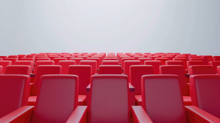 Fototapeta premium rows of red seats in cinema