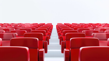 Fototapeta premium rows of red seats in cinema