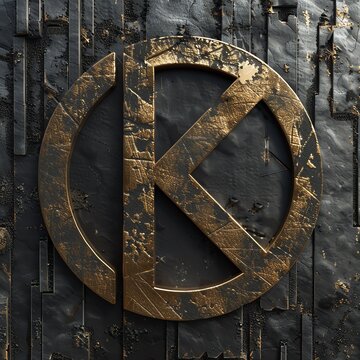 Elegant dkk symbol with detailed textures and high-tech look