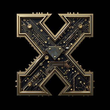 Elegant xaf symbol with detailed patterns and high-tech design