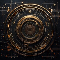 Fototapeta premium Elegant zmw symbol with detailed patterns and high-tech aesthetics