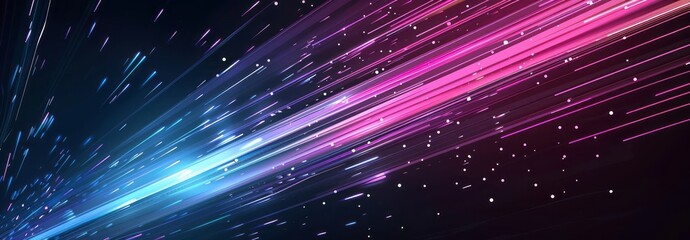 Abstract speed light blue and pink lines on black background vector presentation design --ar 95:33 Job ID: 8c82e666-77d3-44d6-92e0-5ded08ce5d3d