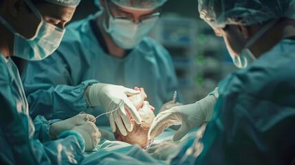 Doctor performing artificial heart surgery