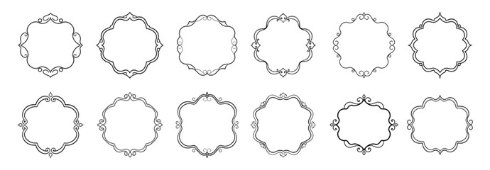 Vintage frames set isolated on white background. Decorative frame. Vector