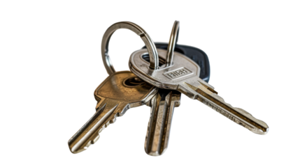 House keys on white background