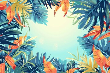 Fototapeta premium Summer Background illustration created with Generative AI