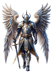 Obraz premium a knight with wings mystic character isolated on transparent background