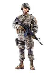 Fototapeta premium a soldier isolated on transparent background