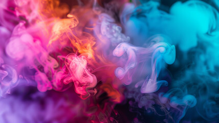Obraz premium Exploring a Vibrant Vape Club Diverse Flavors, Aromatic Clouds, and smoke. Concept Vape Flavors