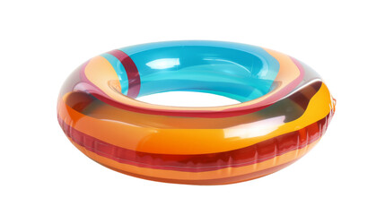 Inflatable swimming ring, summer concept on white background