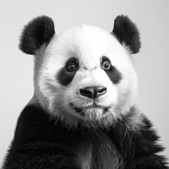 Fototapeta premium black and white portrait of a panda bear