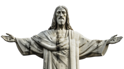 Jesus Christ in Rio de Janeiro on white background