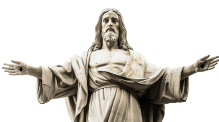 Jesus Christ in Rio de Janeiro on white background