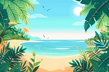 Fototapeta premium Summer Background illustration created with Generative AI