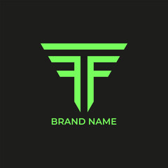Fototapeta premium FF, FTF, monogram letter logo with black background